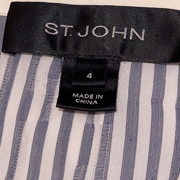 ST.JOHN stripe shirt blue beige size 4 - Picture 10 of 11